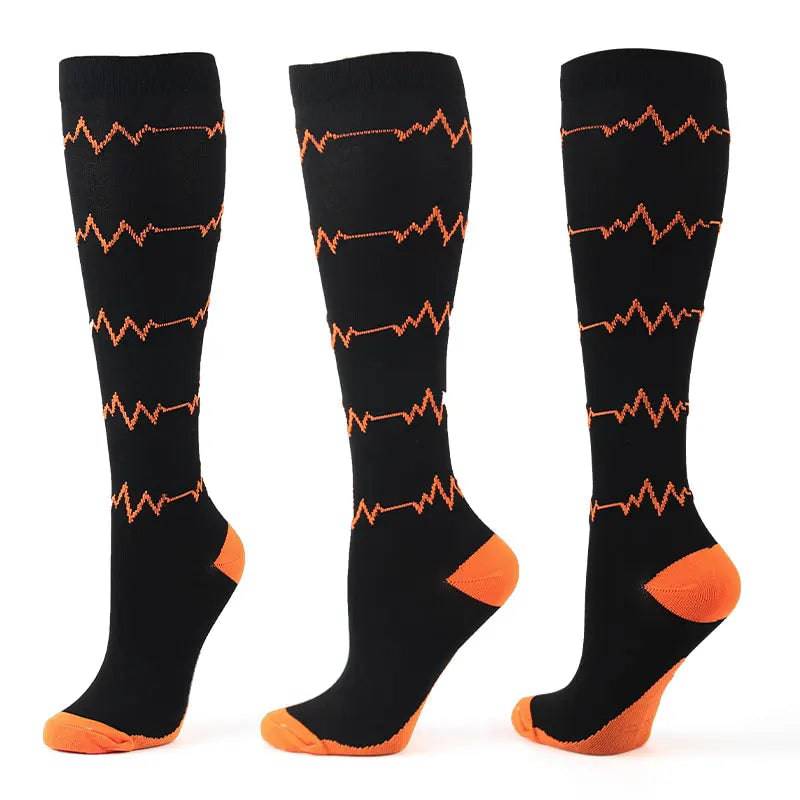 
                  
                    Autumn Winter New Compression Stockings Nylon Lightning ECG Dot Outdoor Sports Reduce Varicose Veins Muscle Fatigue 15-20mmHg
                  
                