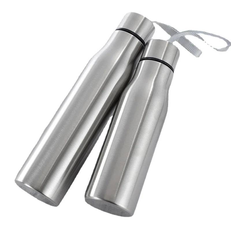 500ml/1000ml Sport Water Bottle Single-layer Rugged  Cup Travel Camping Sports Drink Bottles Drinkware Stainless Steel