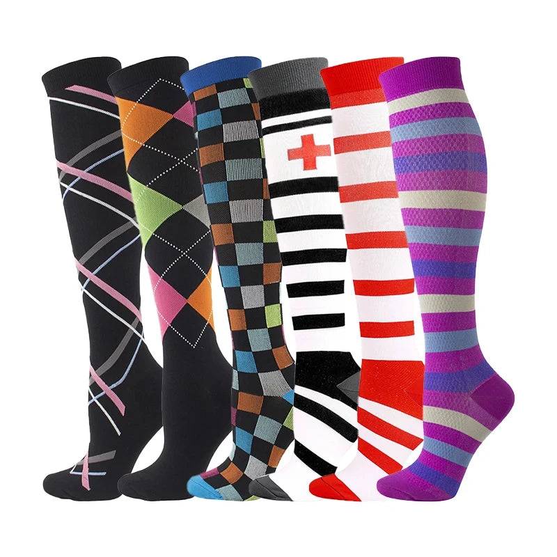 
                  
                    3/5/6 Double Varicose Socks Medical Diabetes Pregnancy Nurse Knee Stretch Socks Outdoor Mountain Climbing Running Bicycle Hiking
                  
                