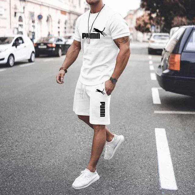 
                  
                    2024 New Summer Men's clothing short-sleeved T-shirt + five-point shorts 2-piece set tracksuit fashion jogging casual Men's sets
                  
                