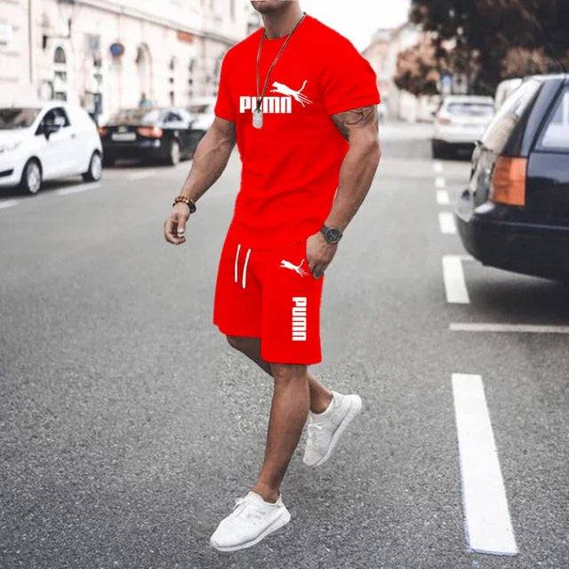 
                  
                    2024 New Summer Men's clothing short-sleeved T-shirt + five-point shorts 2-piece set tracksuit fashion jogging casual Men's sets
                  
                