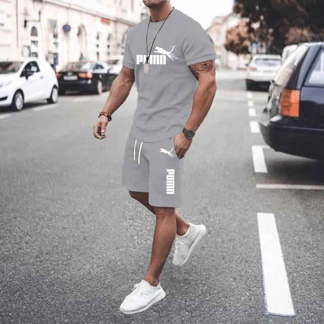 
                  
                    2024 New Summer Men's clothing short-sleeved T-shirt + five-point shorts 2-piece set tracksuit fashion jogging casual Men's sets
                  
                