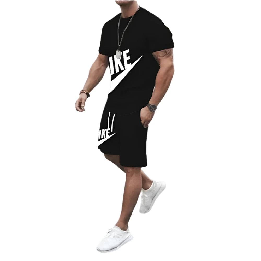 2024 Summer Men's Gym Fast Dry Jogging tracksuit High quality fashion short sleeve T-shirt and shorts 2 piece set