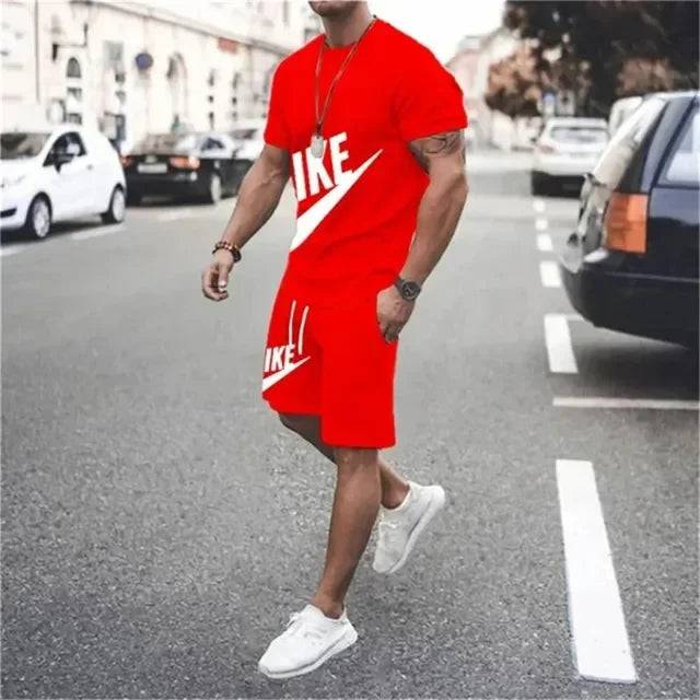 
                  
                    2024 Summer Men's Gym Fast Dry Jogging tracksuit High quality fashion short sleeve T-shirt and shorts 2 piece set
                  
                