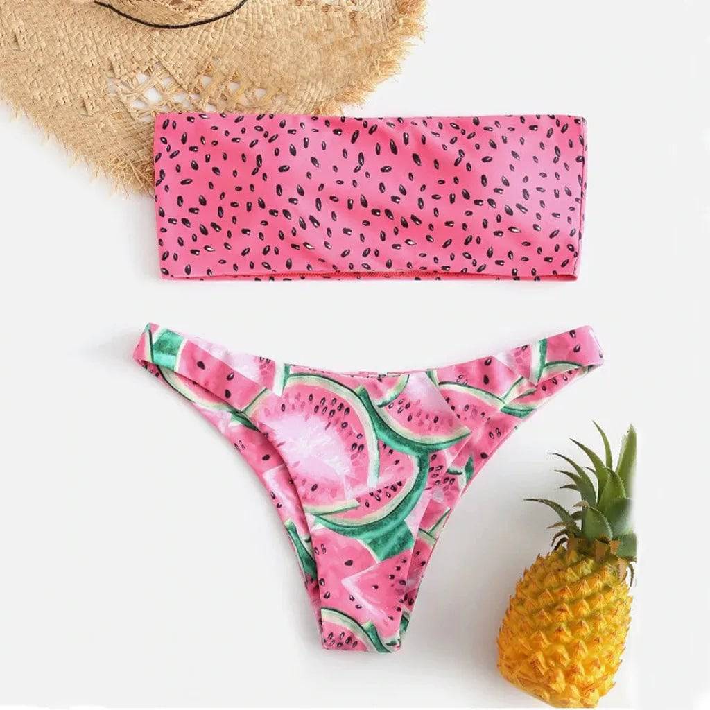 
                  
                    Sexy Watermelon Bandeau Bikini Swimwear Women Bikini High Waist Swimsuit Swimming Bathing Suit Biquini Maillot De Bain Femme
                  
                