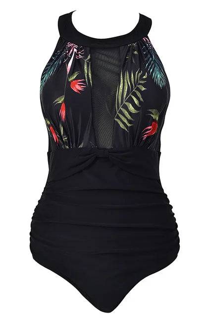 
                  
                    2024 Plus Size Swimwear Women One Piece Swimsuit Sexy Large Mesh 1 Retro Monokini Swimming Suit For Ladies Fat Bathing Suit 4XL
                  
                