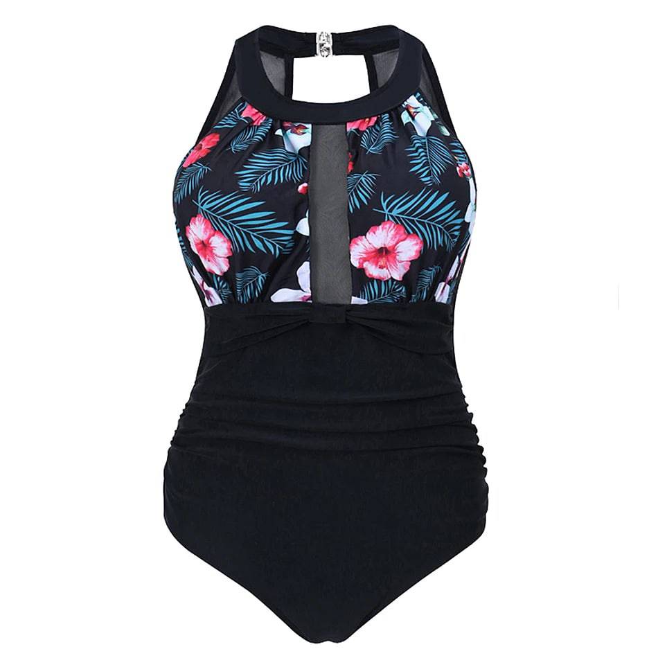 
                  
                    2024 Plus Size Swimwear Women One Piece Swimsuit Sexy Large Mesh 1 Retro Monokini Swimming Suit For Ladies Fat Bathing Suit 4XL
                  
                