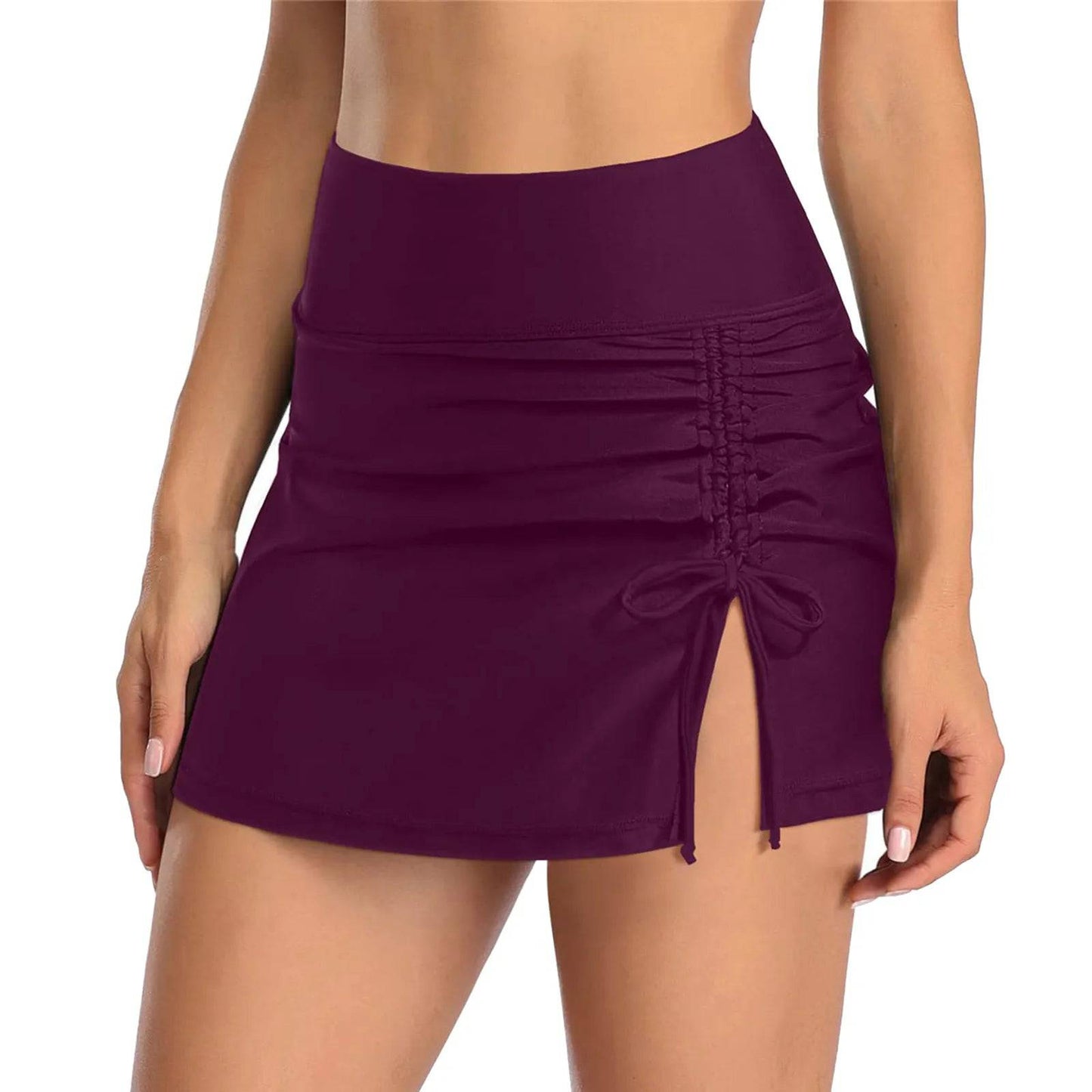 
                  
                    Bikini Bottom Womens Swim Skirt Built-in Briefs Shorts Skirt Layered Ruffled Swim Bottoms Solid Swimming Shorts Skirt For Sports
                  
                