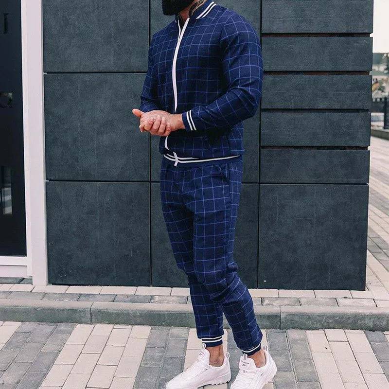 
                  
                    New Gentleman Plaid Men's Tracksuit Sets Casual Zipper Jacket Coat Sports Suit High Quality 3D Print Fashion 2-Piece Men Clothes
                  
                