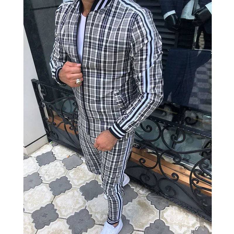 
                  
                    New Gentleman Plaid Men's Tracksuit Sets Casual Zipper Jacket Coat Sports Suit High Quality 3D Print Fashion 2-Piece Men Clothes
                  
                