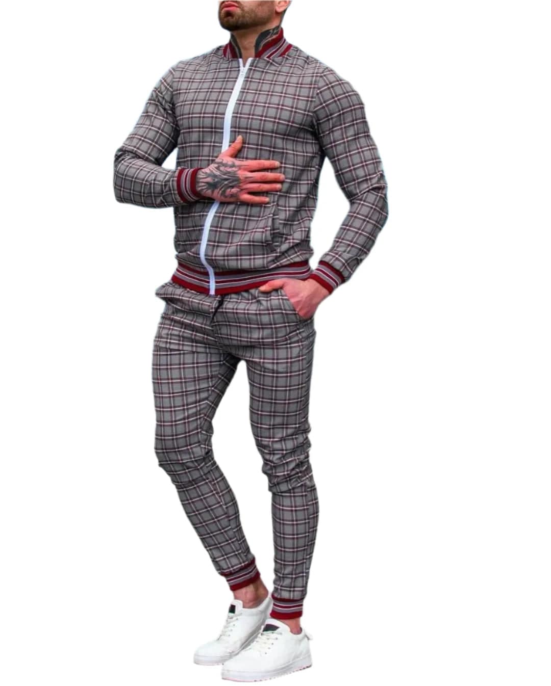 
                  
                    New Gentleman Plaid Men's Tracksuit Sets Casual Zipper Jacket Coat Sports Suit High Quality 3D Print Fashion 2-Piece Men Clothes
                  
                