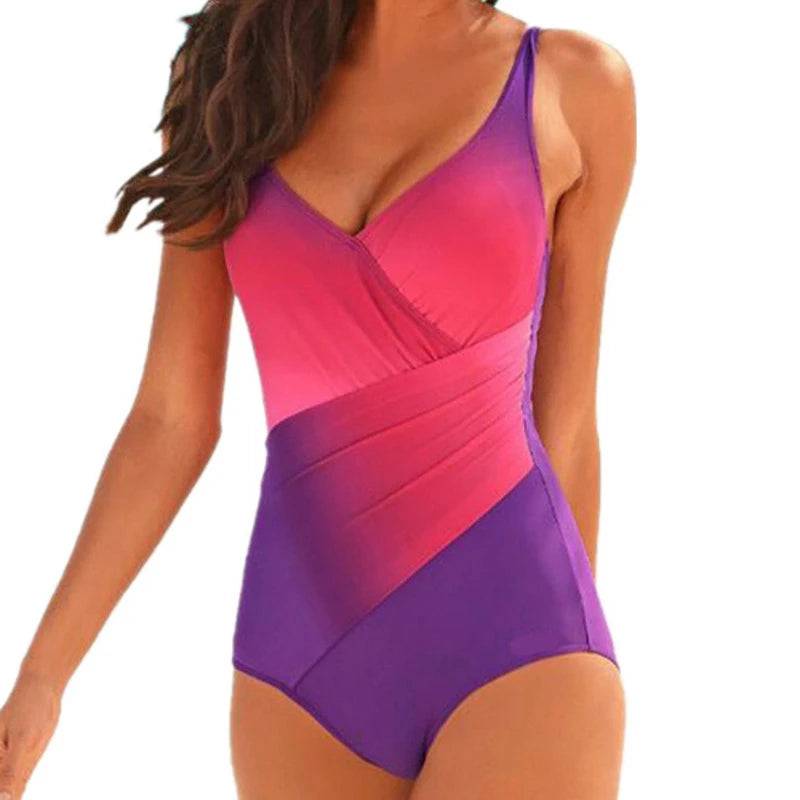 
                  
                    Gradient Sexy One-Piece Large Swimsuits Closed Plus Size Swimwear Body Bathing Suit 2024 Female Pool Beach Women's Swimming Suit
                  
                