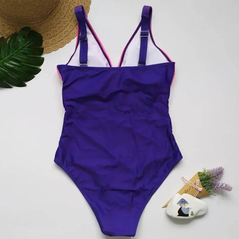 
                  
                    Gradient Sexy One-Piece Large Swimsuits Closed Plus Size Swimwear Body Bathing Suit 2024 Female Pool Beach Women's Swimming Suit
                  
                