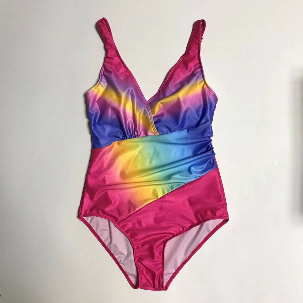 
                  
                    Gradient Sexy One-Piece Large Swimsuits Closed Plus Size Swimwear Body Bathing Suit 2024 Female Pool Beach Women's Swimming Suit
                  
                