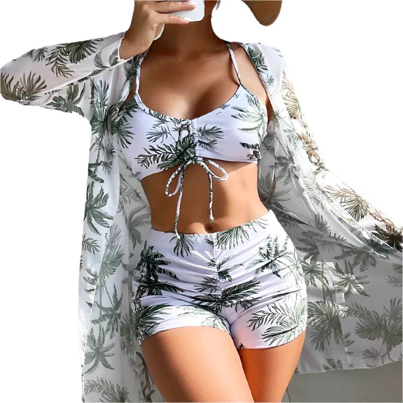 
                  
                    Summer Print Swimsuits Tankini Sets Female Swimwear Push Up For Beach Wear Three-Piece Bathing Suits Pool Women's Swimming Suit
                  
                