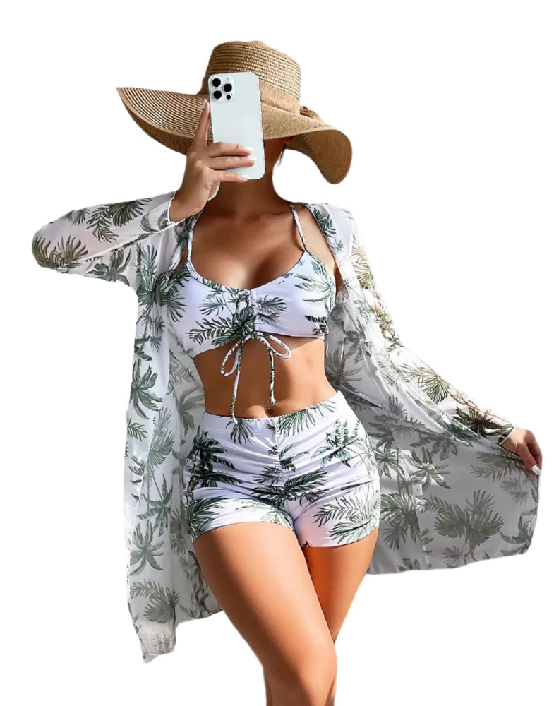 
                  
                    Summer Print Swimsuits Tankini Sets Female Swimwear Push Up For Beach Wear Three-Piece Bathing Suits Pool Women's Swimming Suit
                  
                