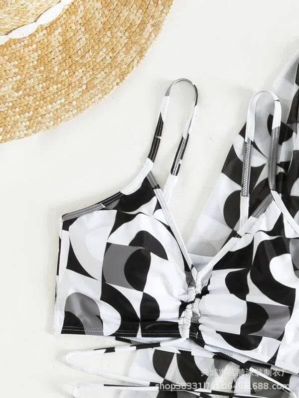 
                  
                    Summer Print Swimsuits Tankini Sets Female Swimwear Push Up For Beach Wear Three-Piece Bathing Suits Pool Women's Swimming Suit
                  
                