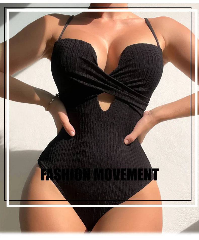 
                  
                    2024 One Piece Swimsuits Closed Female Solid Color Swimwear Push Up For Women's Swim Wear Body Bathing Suits Beach Pool Bather
                  
                