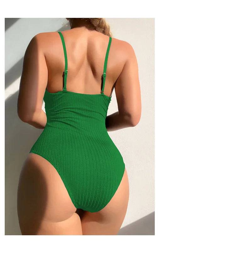 
                  
                    2024 One Piece Swimsuits Closed Female Solid Color Swimwear Push Up For Women's Swim Wear Body Bathing Suits Beach Pool Bather
                  
                