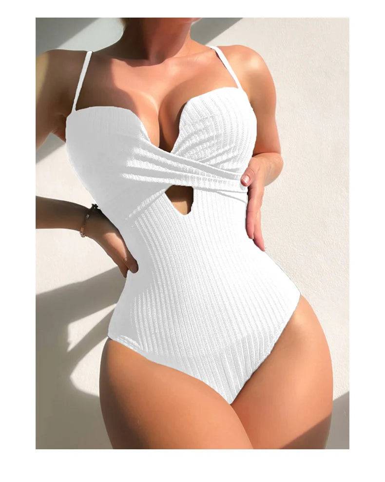 
                  
                    2024 One Piece Swimsuits Closed Female Solid Color Swimwear Push Up For Women's Swim Wear Body Bathing Suits Beach Pool Bather
                  
                