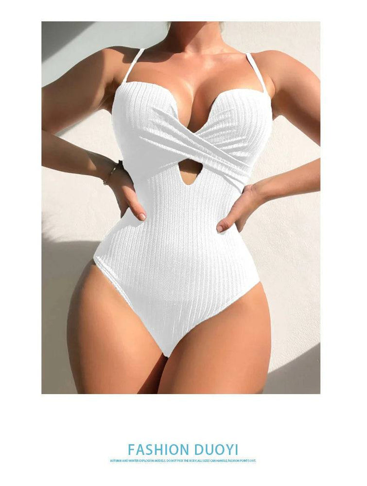 
                  
                    2024 One Piece Swimsuits Closed Female Solid Color Swimwear Push Up For Women's Swim Wear Body Bathing Suits Beach Pool Bather
                  
                