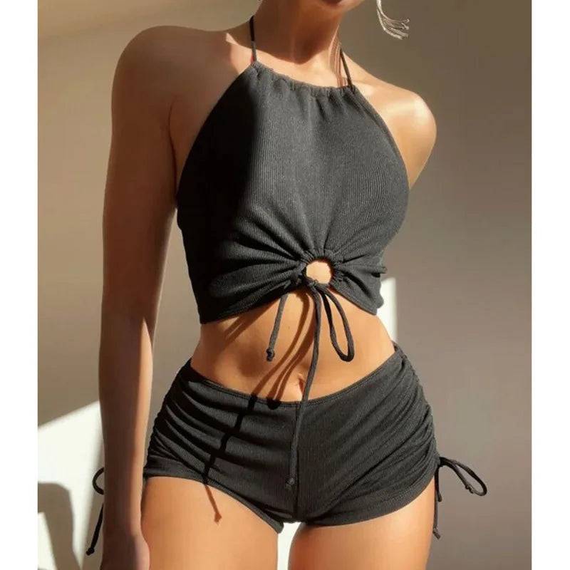 
                  
                    2024 Summer Black Swimsuits Tankini Sets Female Swimwear Sports Beach Wear Two-Piece Bathing Suits Pool Women's Swimming Suits
                  
                