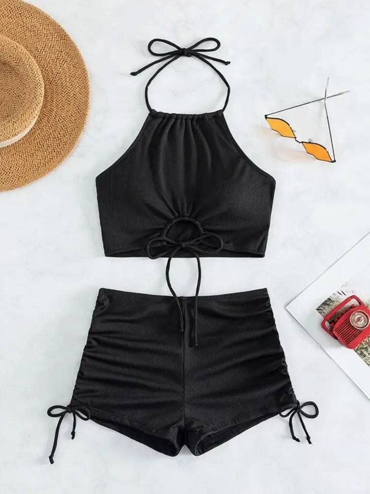 
                  
                    2024 Summer Black Swimsuits Tankini Sets Female Swimwear Sports Beach Wear Two-Piece Bathing Suits Pool Women's Swimming Suits
                  
                