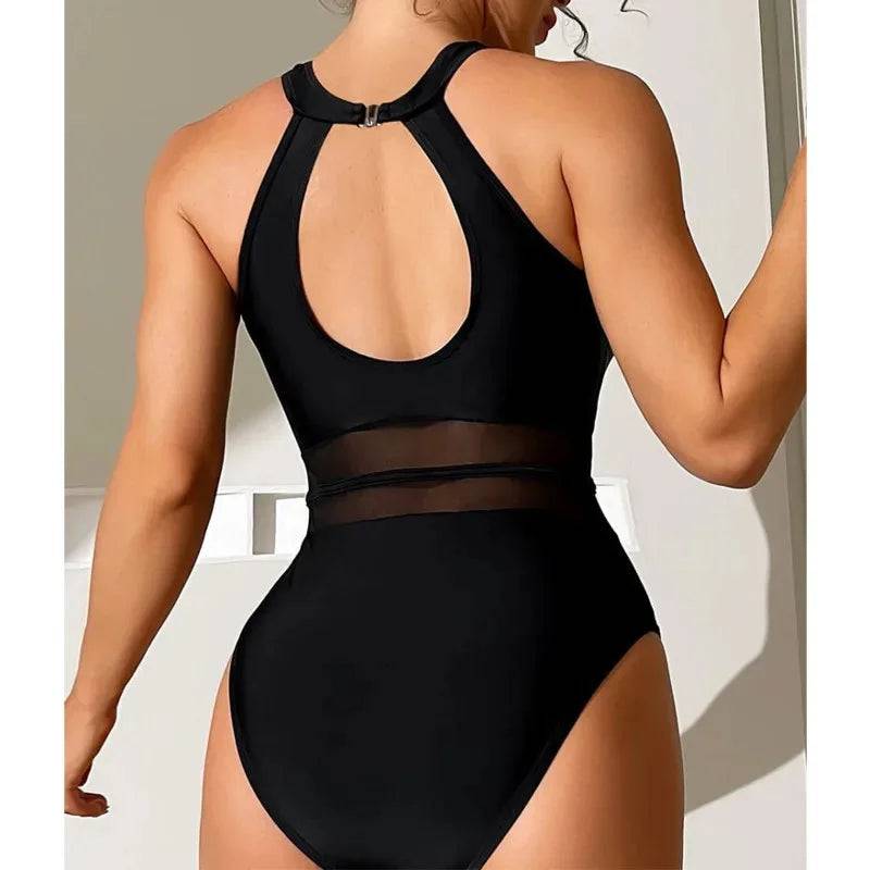 
                  
                    New Black Net Large Size Swimwear Female Plus Size One-Piece Swimsuit Push Up For Beach Pool Bather Swimming Body Bathing Suit
                  
                