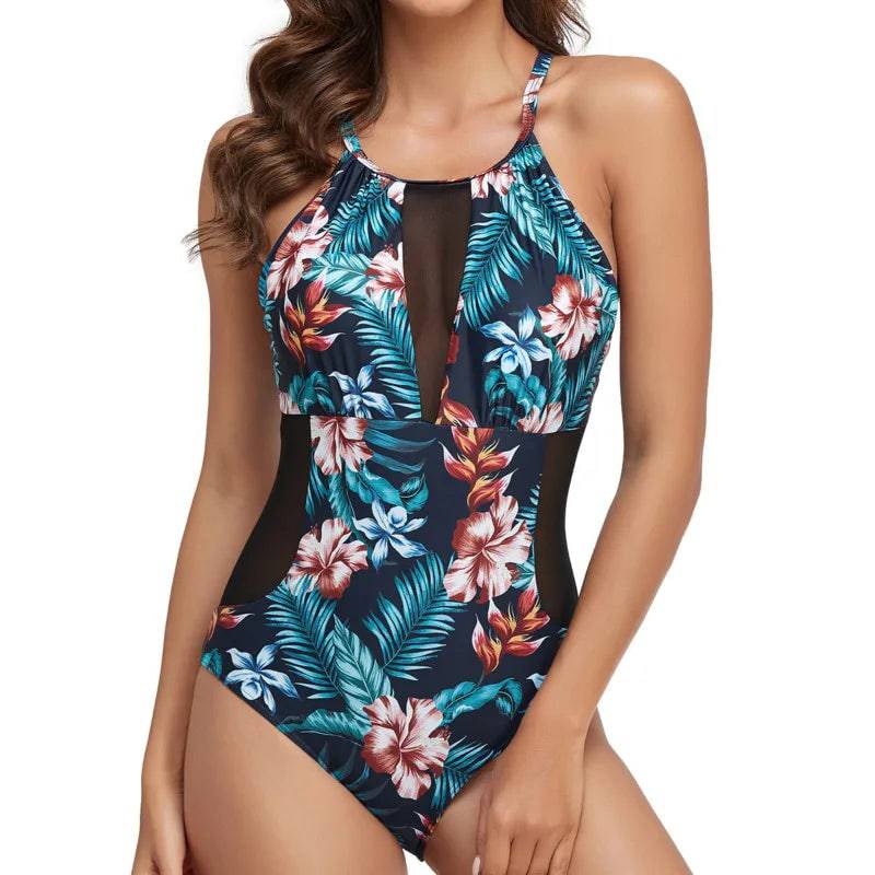 
                  
                    Print One Piece Swimsuit Net Swimwear Women Body Suits Push Up Bathing Suit Piecework Beach Swim Pool 2024 Female Swimming Suit
                  
                