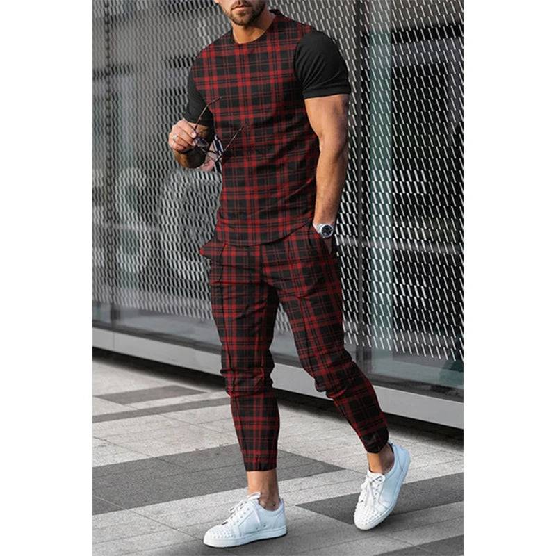 
                  
                    Men's T-shirt Pants Tracksuit Stripe 3D Print T Shirts Trousers Sets 2 Pieces Fashion Streetwear Male Oversized Suits Sportswear
                  
                