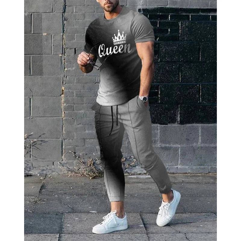 
                  
                    Men's T-shirt Pants Tracksuit Stripe 3D Print T Shirts Trousers Sets 2 Pieces Fashion Streetwear Male Oversized Suits Sportswear
                  
                