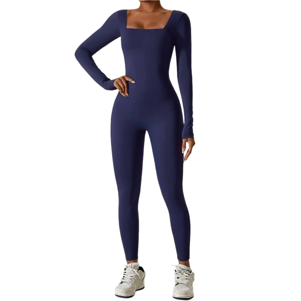 Jumpsuit Gym Workout Yoga Clothes Dance Fitness Long Sleeved One Piece Sports Jumpsuit Sexy Tight Boilersuit Women Tracksuit