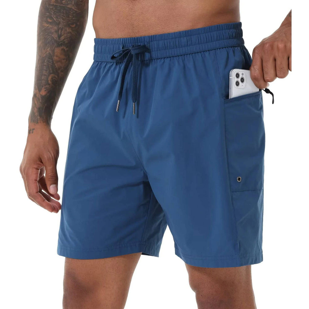 
                  
                    Men's Swim Shorts Board Trunks Quick Dry Swimwear Shorts with Mesh Lining and Zipper Pockets
                  
                