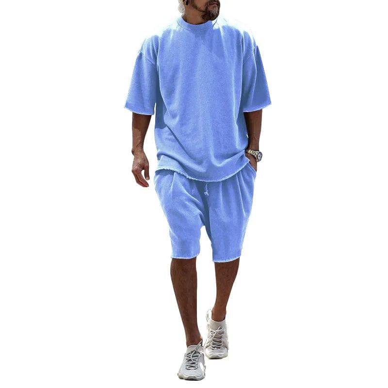 
                  
                    Men's Tracksuit Casual Cotton Short-sleeved T-Shirt Shorts 2-piece Suit 2024 Summer Sportswear Loose Men's Clothing Suit
                  
                