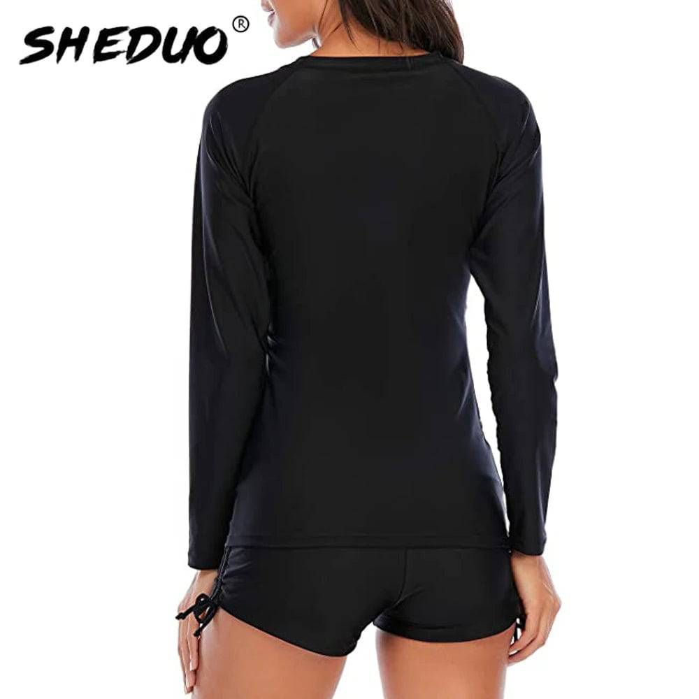 
                  
                    Female Swimsuit With Long Sleeves Swimwear Sports Surfing Tankini Set Beachwear Two-Piece Bathing Suits Pool Women Swimming Suit
                  
                