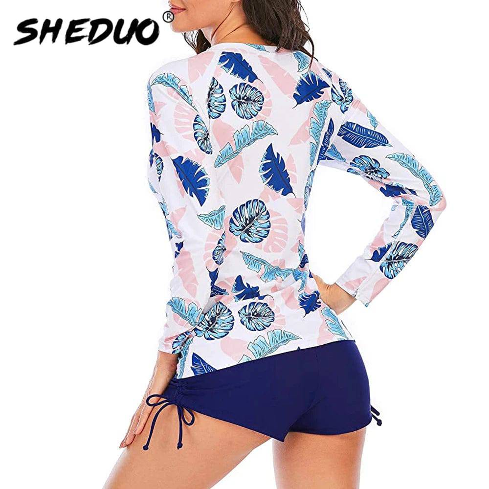 
                  
                    Female Swimsuit With Long Sleeves Swimwear Sports Surfing Tankini Set Beachwear Two-Piece Bathing Suits Pool Women Swimming Suit
                  
                