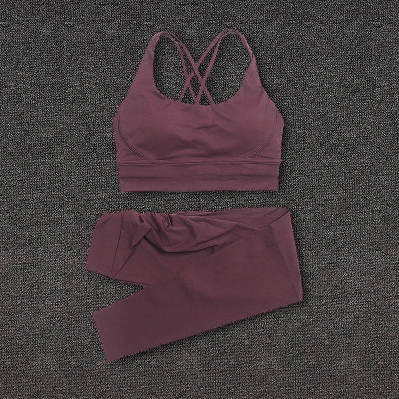 
                  
                    SOISOU Nylon Yoga Set Women's Tracksuit Sportswear Gym Leggings Woman Bra Chest Pad Removable V-shaped Hip Womens Clothing
                  
                