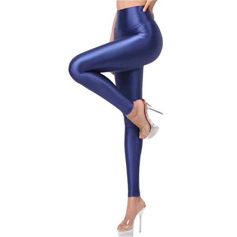 Seamless Satin Glossy Pants Sexy Tight Silk High Waist Glossy Pantyhose Yoga Sports Pants Leggings Sport Women Fitness Plus Size