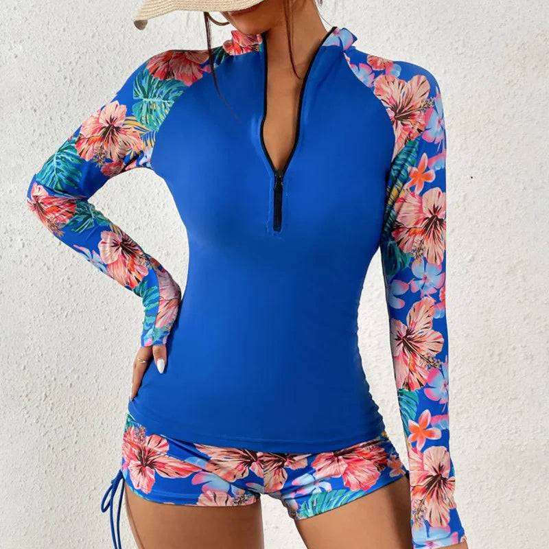 
                  
                    Female Swimsuit With Long Sleeves Swimwear Sports Surfing Tankini Set Beachwear Two-Piece Bathing Suits Pool Women Swimming Suit
                  
                