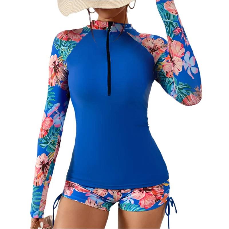 Female Swimsuit With Long Sleeves Swimwear Sports Surfing Tankini Set Beachwear Two-Piece Bathing Suits Pool Women Swimming Suit