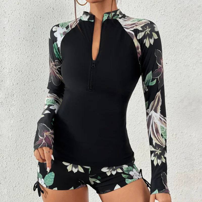 
                  
                    Female Swimsuit With Long Sleeves Swimwear Sports Surfing Tankini Set Beachwear Two-Piece Bathing Suits Pool Women Swimming Suit
                  
                