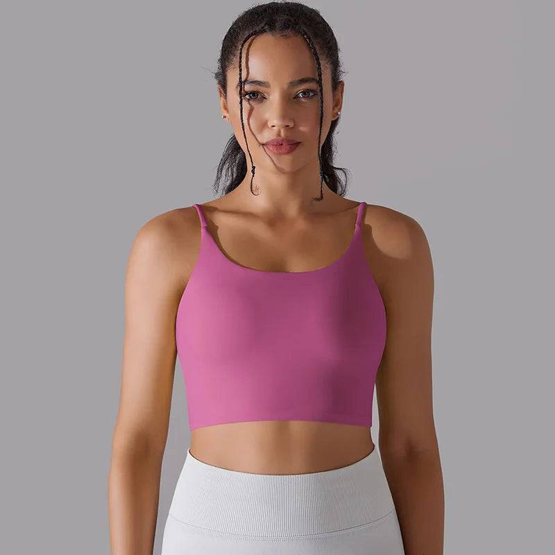 
                  
                    Women's Yoga Camisole Bra Workout Tank Top Padded Push Up Sports Bra Naked-Feel Gym Vest
                  
                