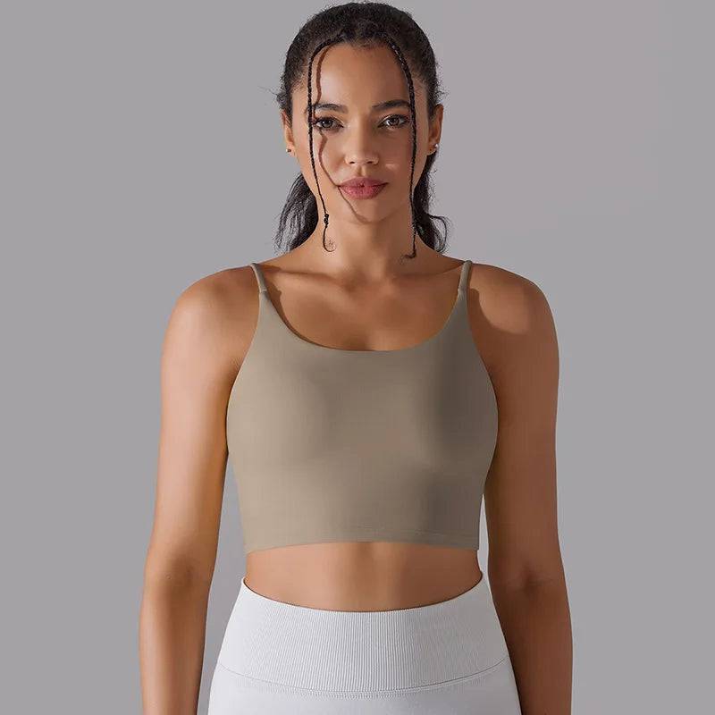 
                  
                    Women's Yoga Camisole Bra Workout Tank Top Padded Push Up Sports Bra Naked-Feel Gym Vest
                  
                