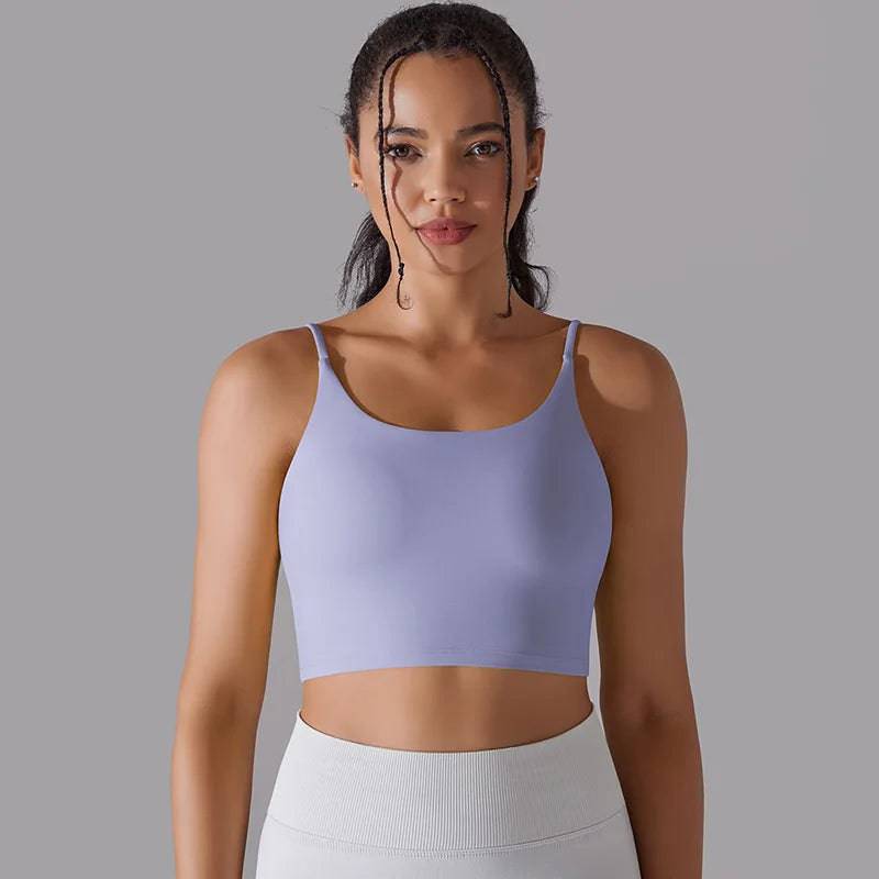 
                  
                    Women's Yoga Camisole Bra Workout Tank Top Padded Push Up Sports Bra Naked-Feel Gym Vest
                  
                