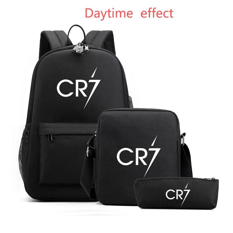 
                  
                    3pcs Luminous CR7 Backpacks USB Charge Women Men Durable Casual Student Laptop School Bags Teens Sports Capacity Mochilas
                  
                