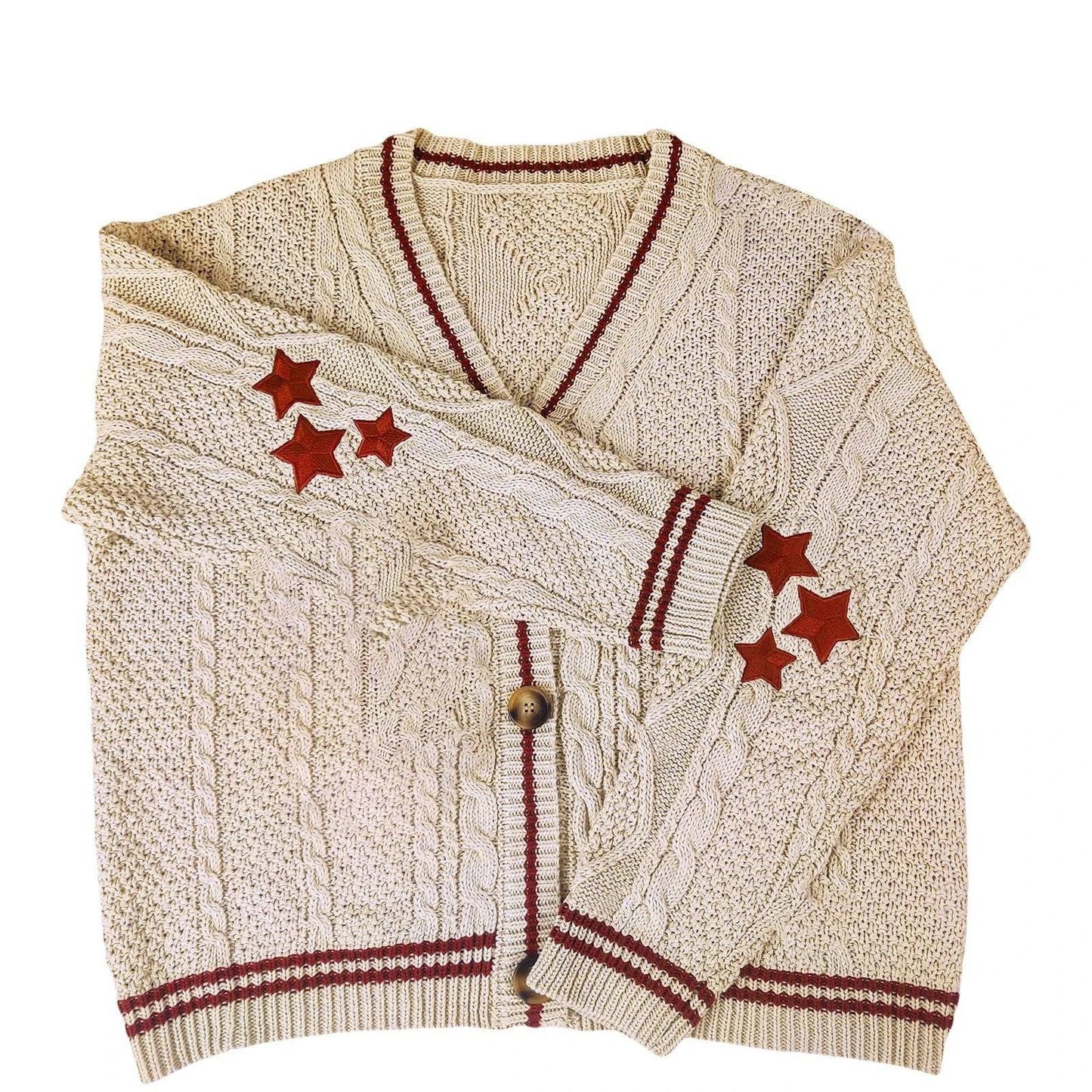 
                  
                    Star Embroidery Y2K Sweaters Women Vintage Winter Streetwear Casual Single Breasted Long Sleeve Top Loose Knitted Cardigans Coat
                  
                