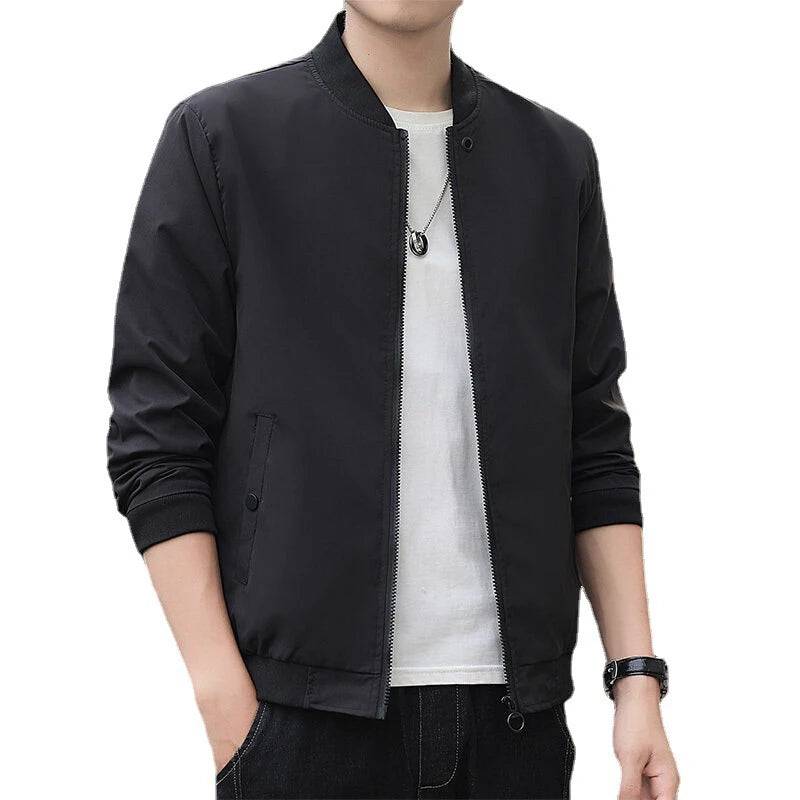 
                  
                    Spring Autumn Men's Lightweight Bomber Jacket Fashion Streetwear Hip Hop Baseball Coats for Men Solid Color Windbreaker Jackets
                  
                