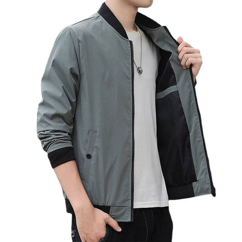 
                  
                    Spring Autumn Men's Lightweight Bomber Jacket Fashion Streetwear Hip Hop Baseball Coats for Men Solid Color Windbreaker Jackets
                  
                