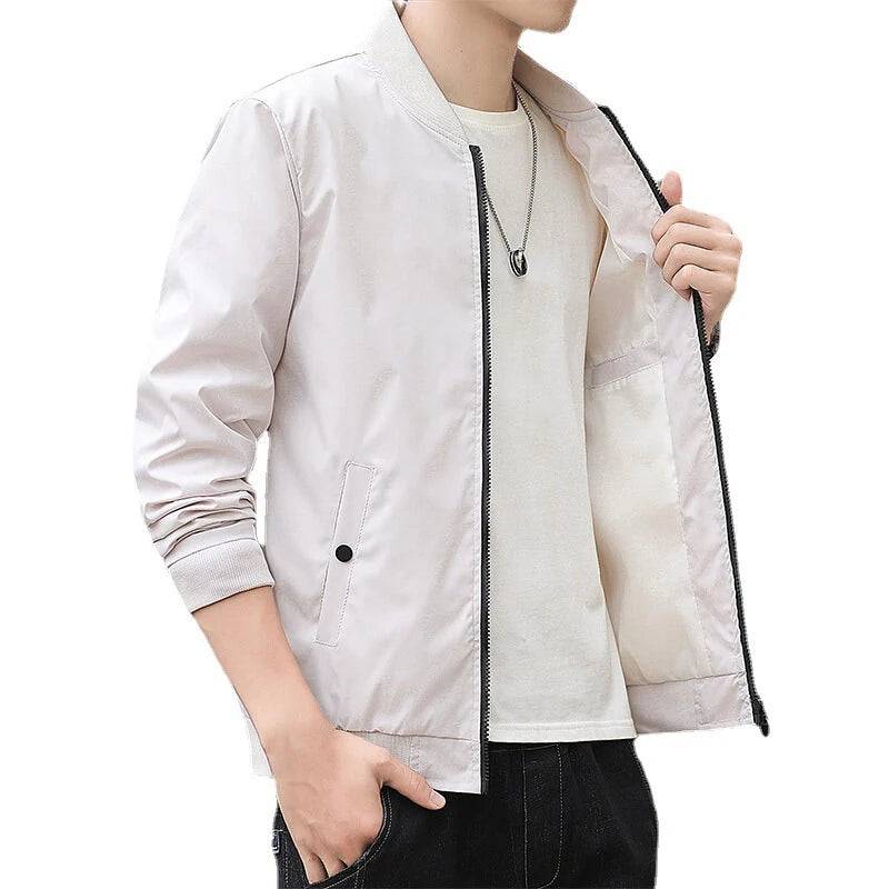 
                  
                    Spring Autumn Men's Lightweight Bomber Jacket Fashion Streetwear Hip Hop Baseball Coats for Men Solid Color Windbreaker Jackets
                  
                