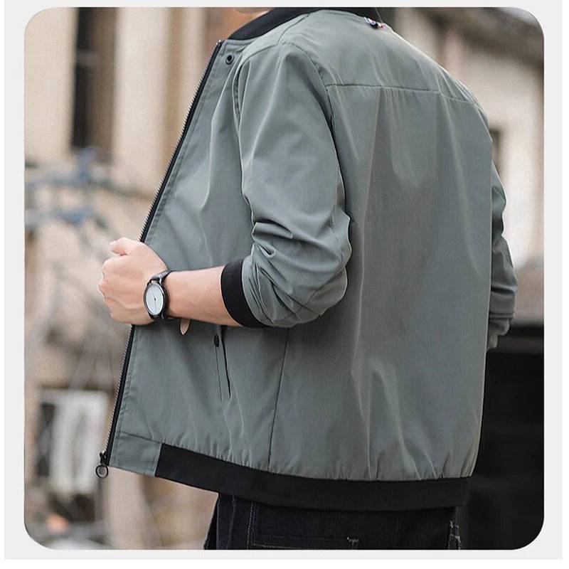 
                  
                    Spring Autumn Men's Lightweight Bomber Jacket Fashion Streetwear Hip Hop Baseball Coats for Men Solid Color Windbreaker Jackets
                  
                